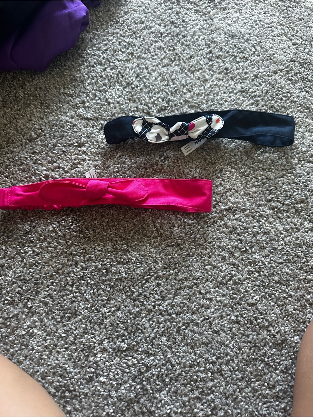 Set of Two wonderwink Headbands in navy & Hot Pink